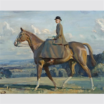 Personalized Masterpiece Lady Barbara Lowther on Horseback from Photo,by myDaVinci - myDaVinci